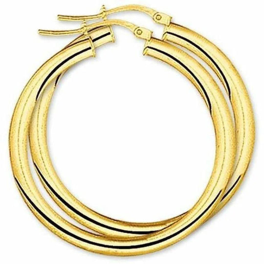 Gouden oorringen ronde buis 4,0 mm