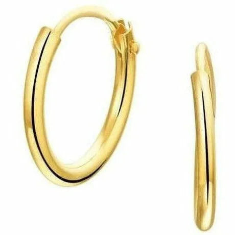 Gouden oorringen ronde buis