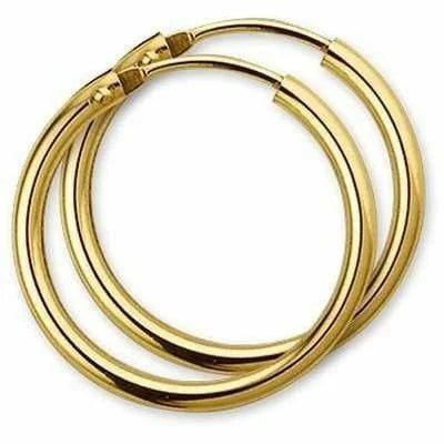 Gouden oorringen ronde buis