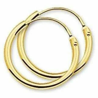 Gouden oorringen ronde buis - Oorsieraden