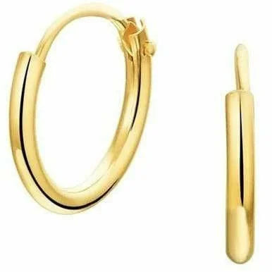 Gouden oorringen ronde buis