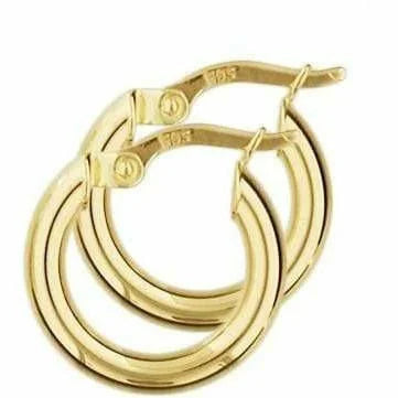 Gouden oorringen ronde buis