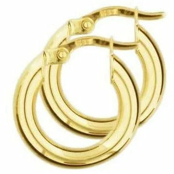 Gouden oorringen ronde buis