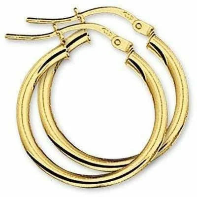 Gouden oorringen ronde buis