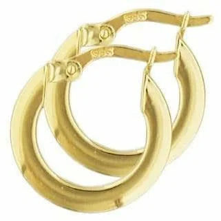 Gouden oorringen vierkante buis