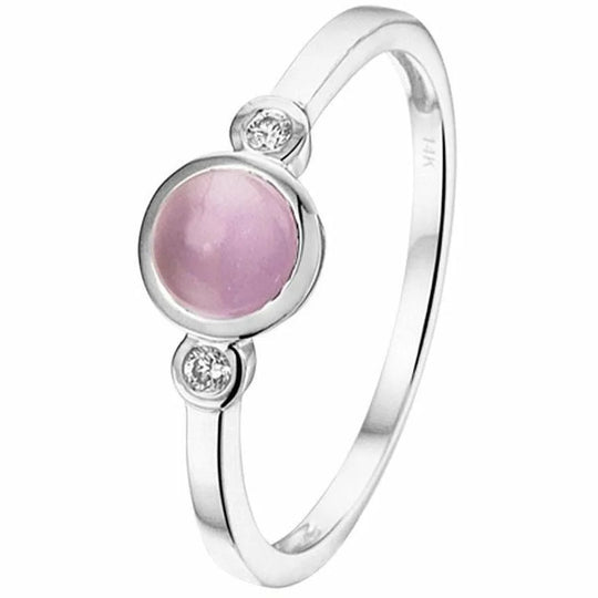 Gouden ring ametist en diamant