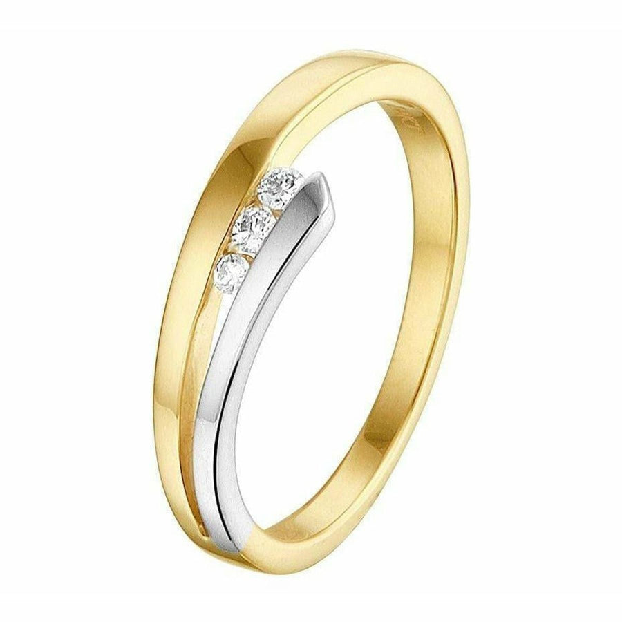 Gouden ring diamant - 17mm - Ringen