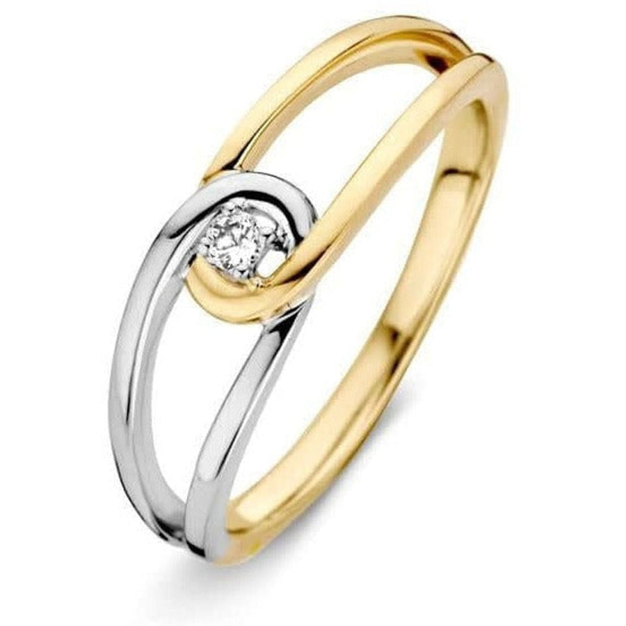 Gouden ring met briljant - 17.75mm - Ringen