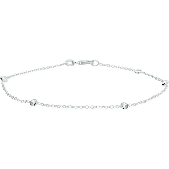 Gouden (wit) armband zirkonia
