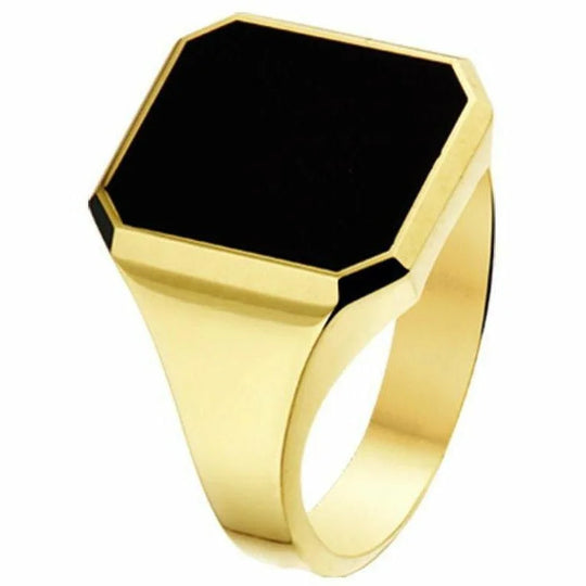 Gouden zegelring onyx