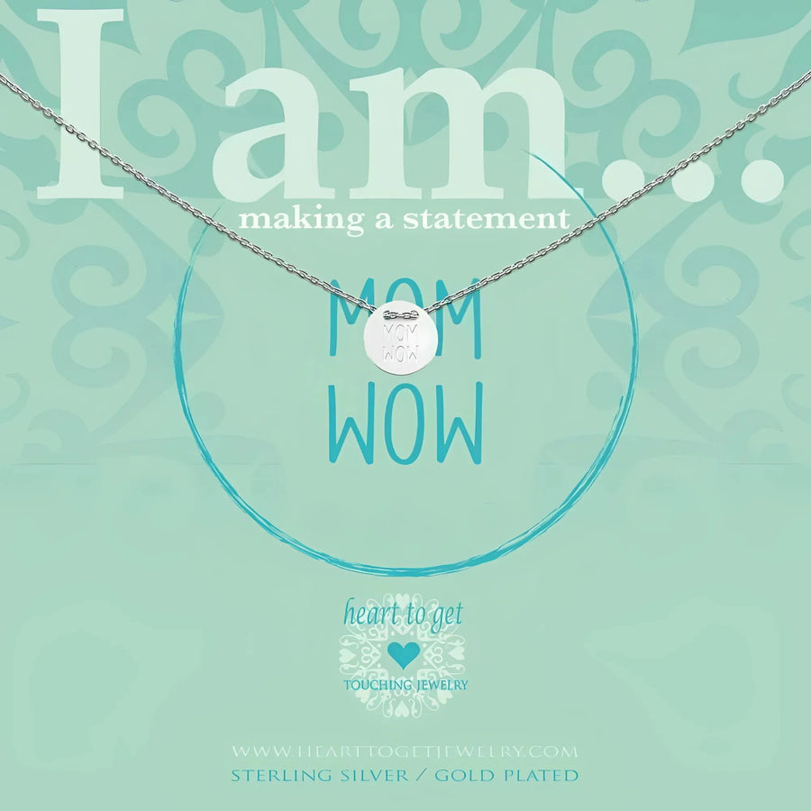 Sterling zilveren Mom Wow ketting IAM431N-MOMW-S met hart hanger