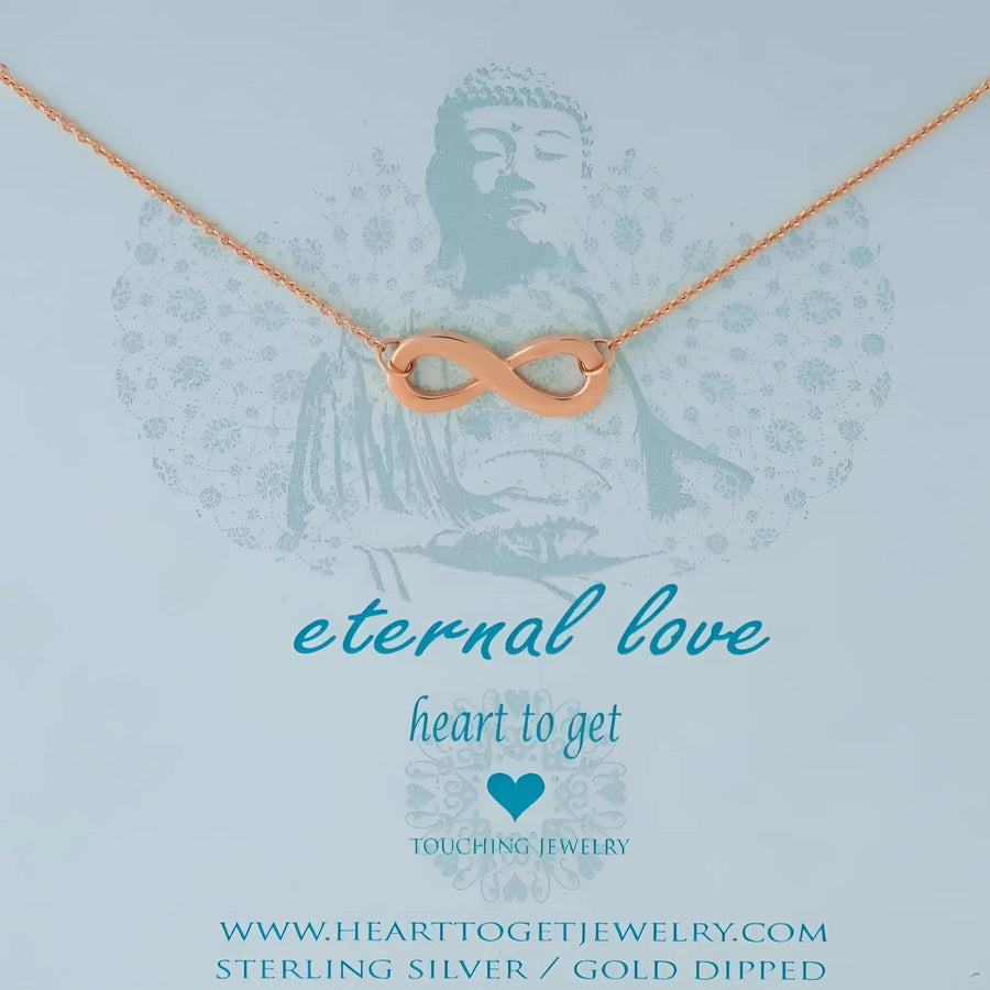Rose gold infinity ketting N91BIN13R met zilveren ketting