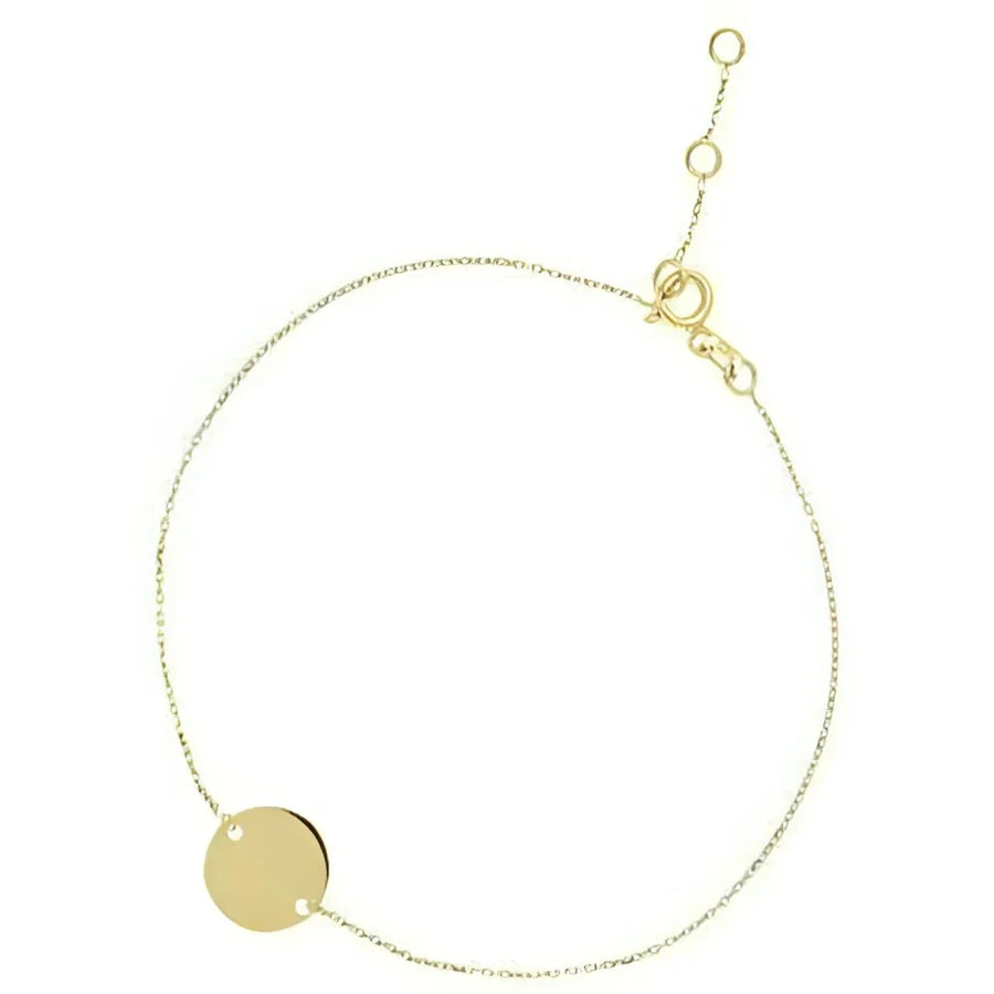 Gouden disc armband Jackie Armband JKB20 met kettingontwerp en toggle sluiting