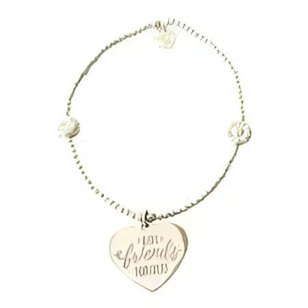 Zilveren hartvormige armband bamba Joy met beste vrienden forever inscriptie