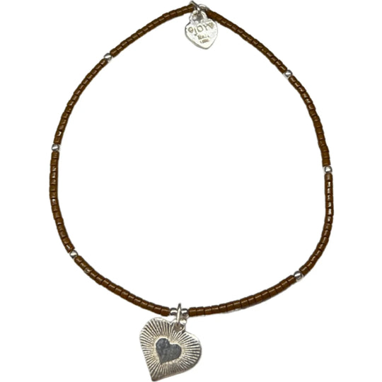 Joy armband jamaica corazon bruin