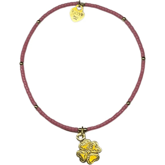 Joy armband jamaica gold clover roze