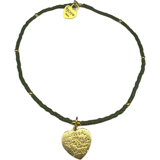 Joy armband jamaica gold sparkle leger groen
