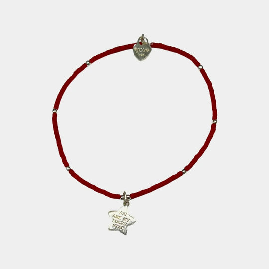Joy armband jamaica luck star-rood