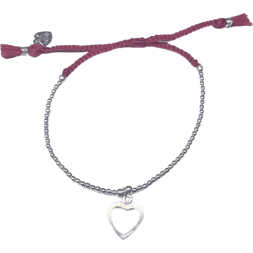 Joy armband sunny brazil open heart rood - 18cm - Armbanden