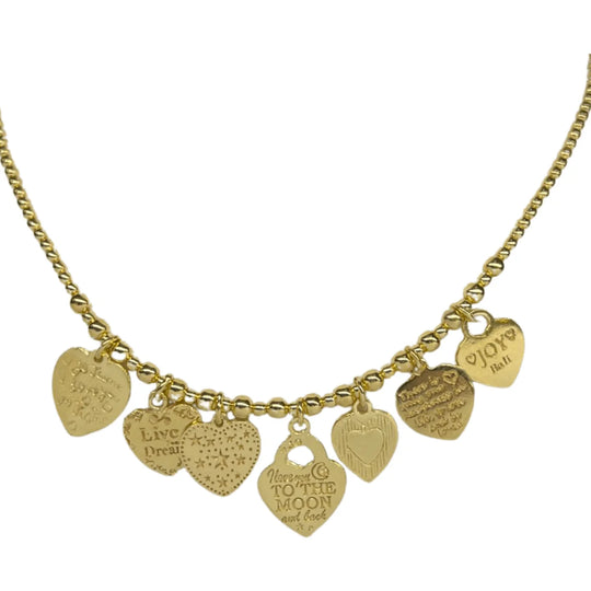 Joy ketting buzios 7 hartjes gold