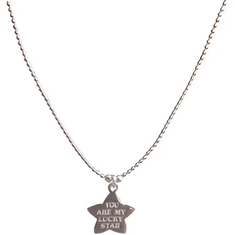 Zilveren ster ketting Tarquina met you are my lucky star inscriptie