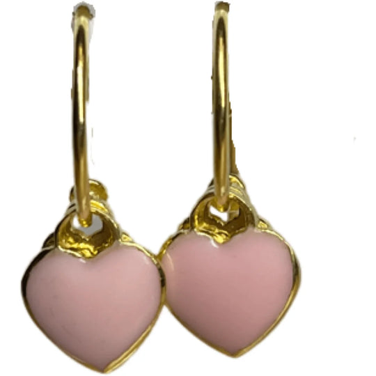 Joy oorbellen bonita gold licht roze hart
