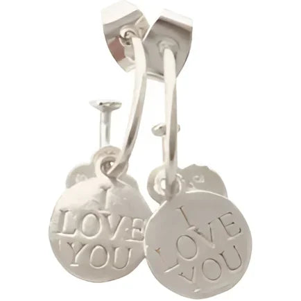 Zilveren Joy Oorbellen Bonita I love you oorbellen met hangende hangers