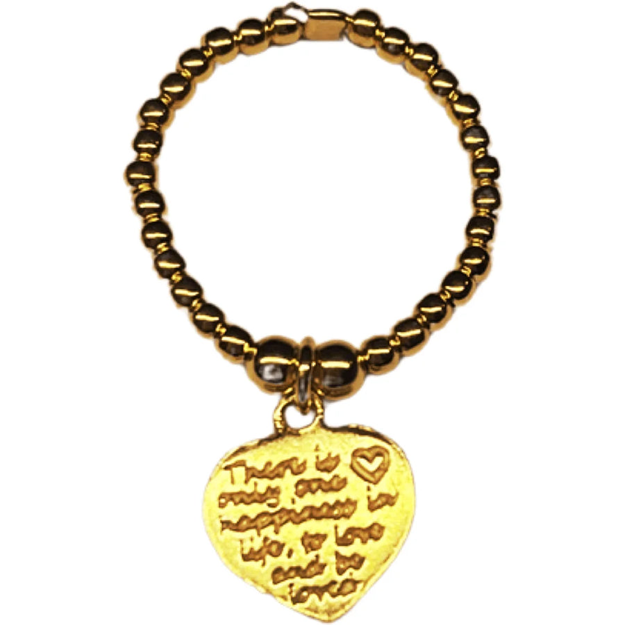 Gouden armband met hartkraal en Joy Ring Cenik Gold Happiness charm