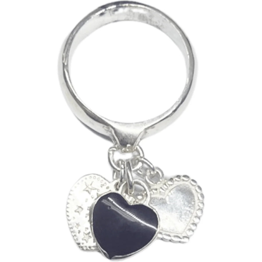 Zilveren Joy ring Paris Etoiles Black met hart charms