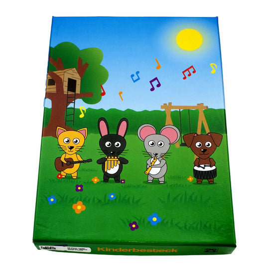 Kinderbestek 4-delig Dieren Muziek Staal
