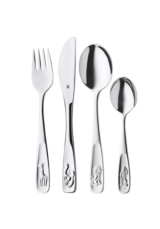 Kinderbestek 4-delig Dierentuin Staal