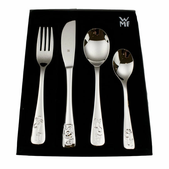 Kinderbestek 4-delig Safari Staal