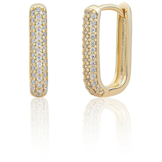 Sparkling Jewels oorring EAG24 Gold -Square Huggies CZ