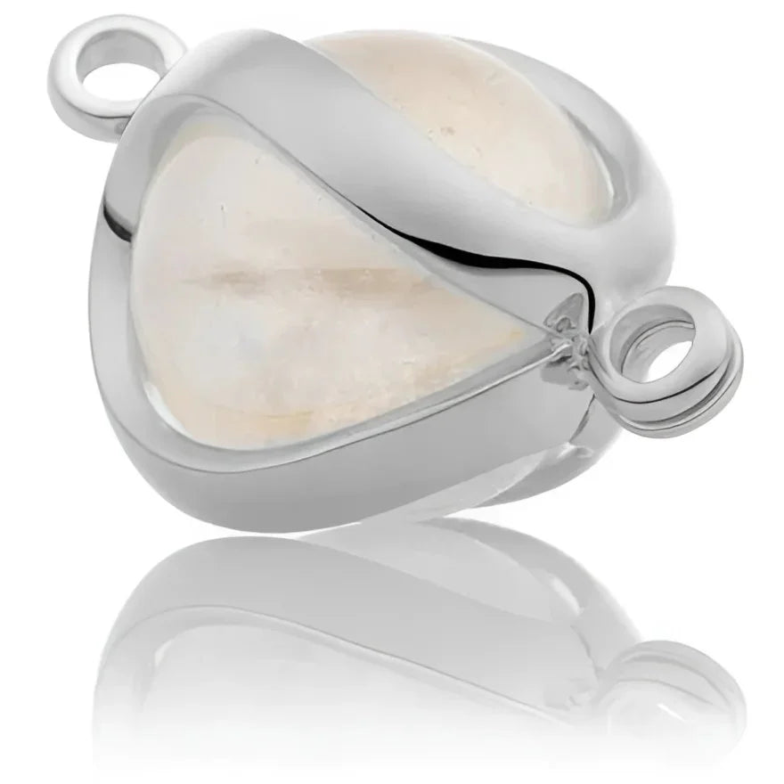 Zilveren hartvormige maansteen hanger met gepolijste afwerking, Sparkling Jewels wissel armband SPBR03