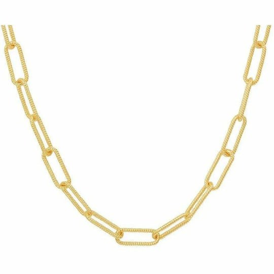 Vergulde ketting paperclip gediamanteerd 5,0 mm 40 + 4 cm