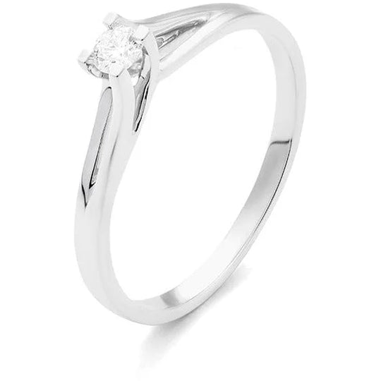 Witgouden ring met briljant