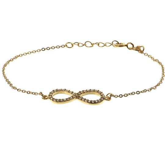 Zilver vergulde armband infinity zirkonia