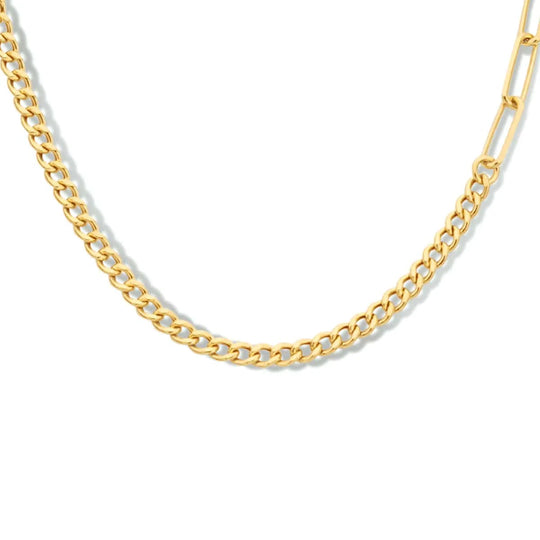 Zilver vergulde combi ketting schakels 4,7mm