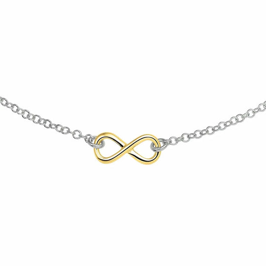 Zilver vergulde ketting infinity