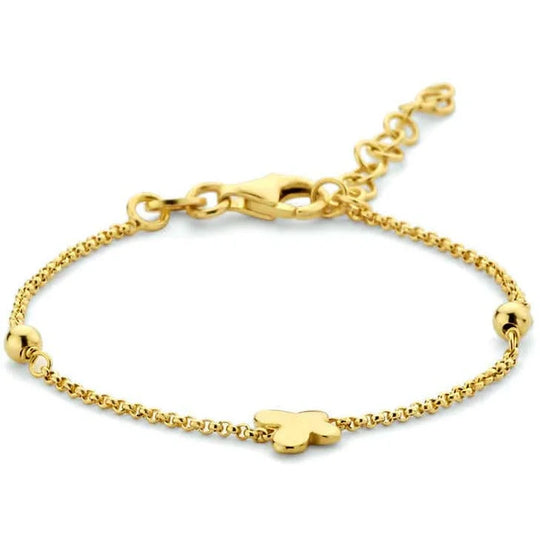 Zilver vergulde kids armband vlinder