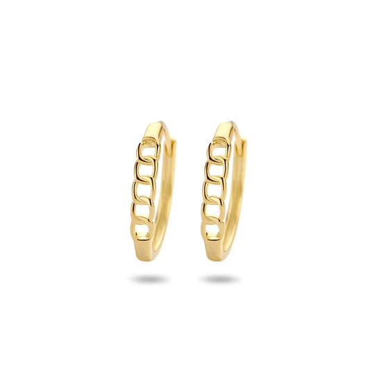 Zilver vergulde klapoorringen schakelmotief