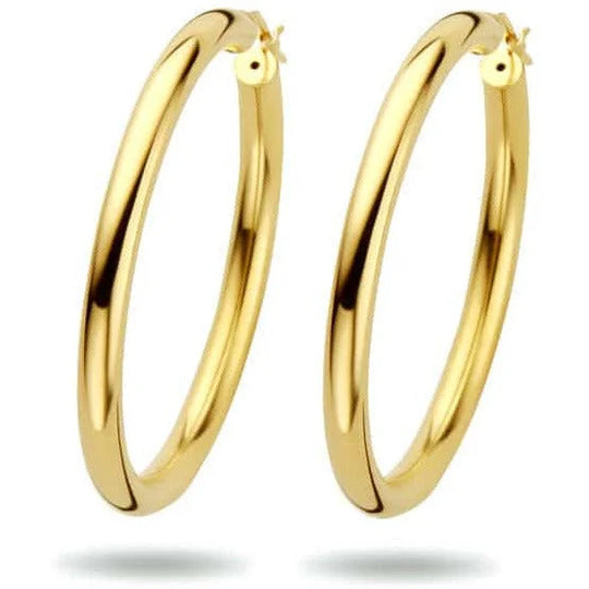 Zilver vergulde oorringen ronde buis 4,0mm
