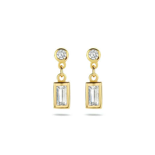 Zilver vergulde oorstekers zirkonia