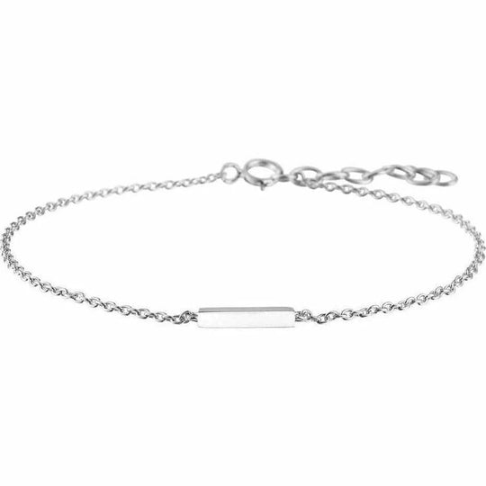 Zilveren armband balkje 1,2 mm 16 + 2,5 mm