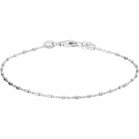 Zilveren armband blokjes 1,1 mm 17 + 2 cm