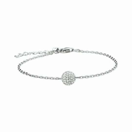 Zilveren armband bolletje zirkonia