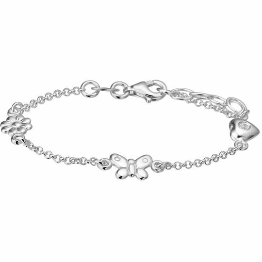 Zilveren armband diverse bedels 13 + 2 cm