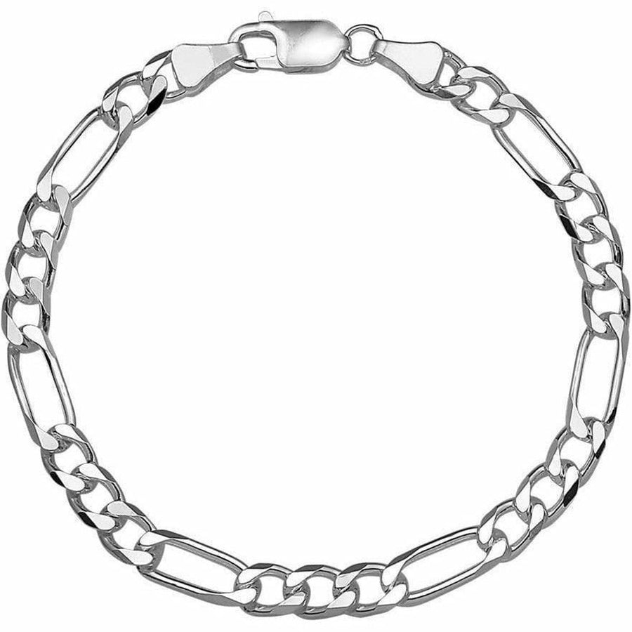 Zilveren armband figaro 5,0 mm 20 cm - Armbanden