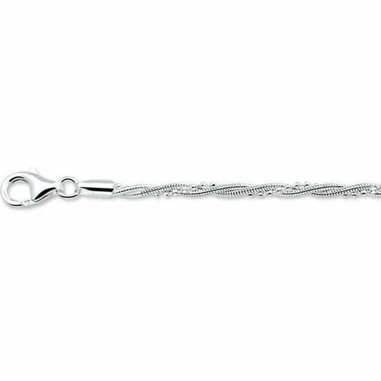 Zilveren armband gevlochten 2,7 mm 19 cm
