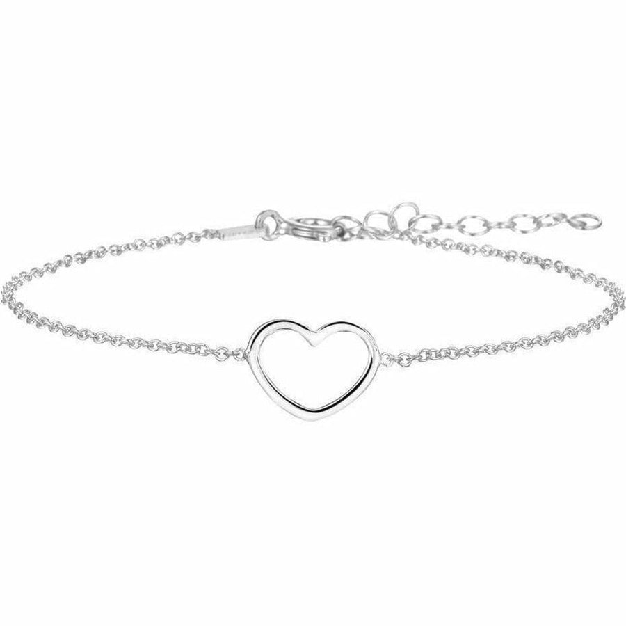 Zilveren armband hart 1,3 mm 16 + 3 cm - Armbanden